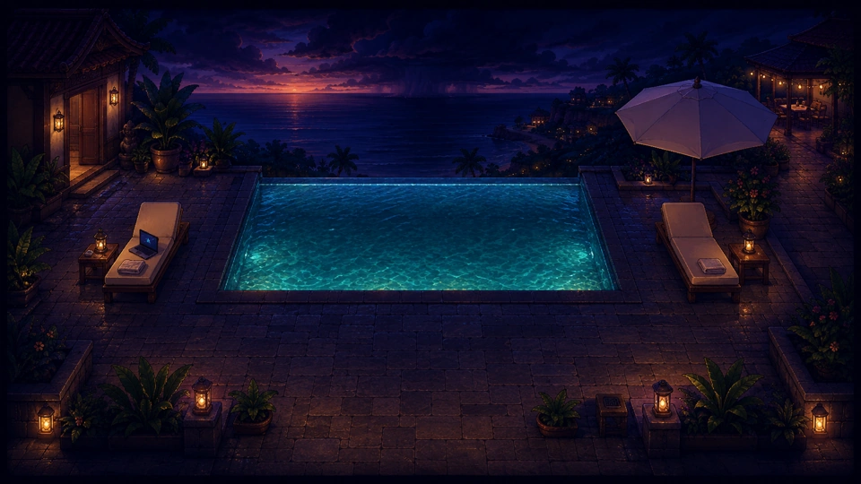 Pool deck placement location